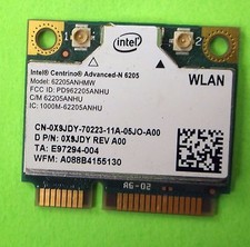 Latitude E5420 E5520 E6220 Intel Centrino Advanced-N 6205 WiFi Card A00 X9JDY