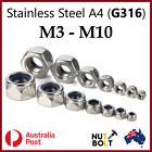 <!--F#f_0-->M3 M4 M5 M6 M8 M10 Lock Nut s Nylon Nyloc Insert Hex Course Stainless Steel G316<!--F/-->