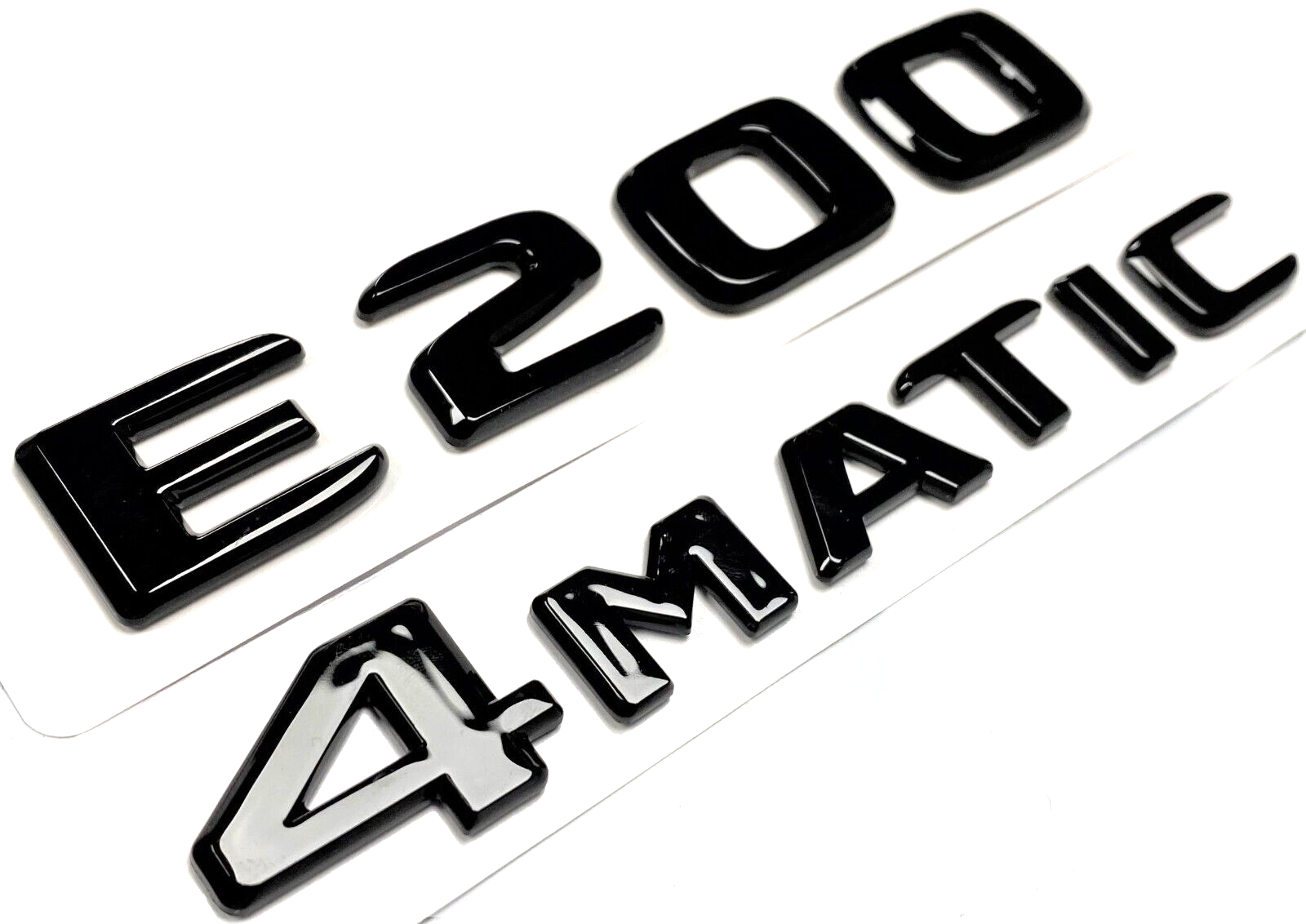 2 E200+4MATIC BLACK FOR MERCEDES REAR TRUNK EMBLEM BADGE NAMEPLATE DECAL NUMBER
