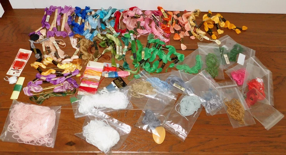 Embroidery Floss Thread LARGE LOT Cotton Silk Wool 10 8 6 Strand Perle DMC+++ - Image 3 of 4
