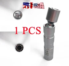  1x Car Spark Plug Socket Wrench 14mm Thin Wall 3/8" Drive Sleeve Magnetic (USA)