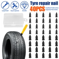 40PCS Car SUV Flat Tire Quick Fix Repair Rubber Screw Nails+Screwdriver Tool Set
