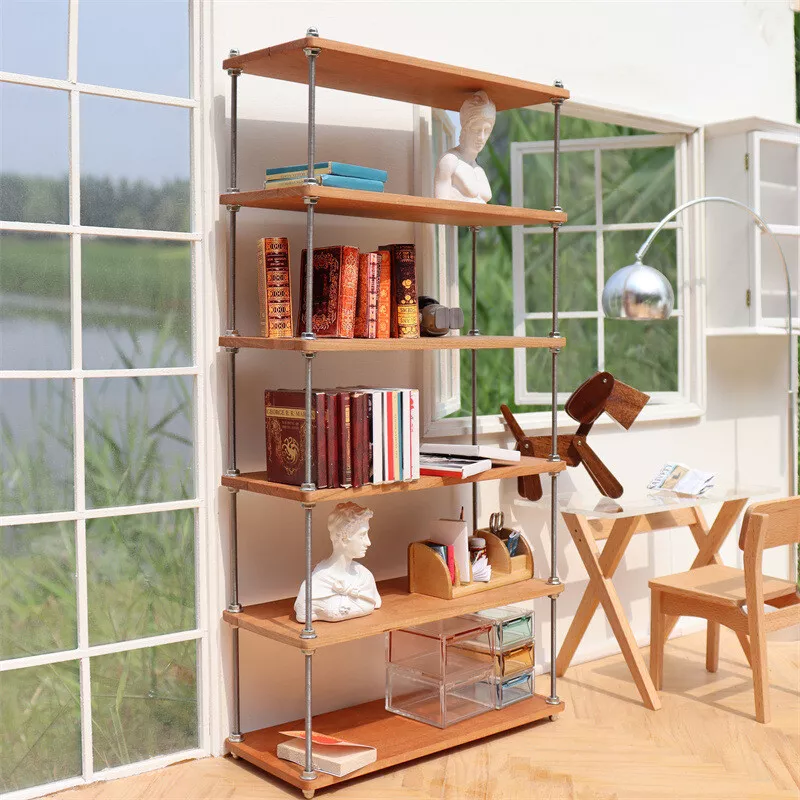 1/6 Scale Dollhouse Miniature Storage Shelf Bookshelf Multi-layer Rack  Furniture