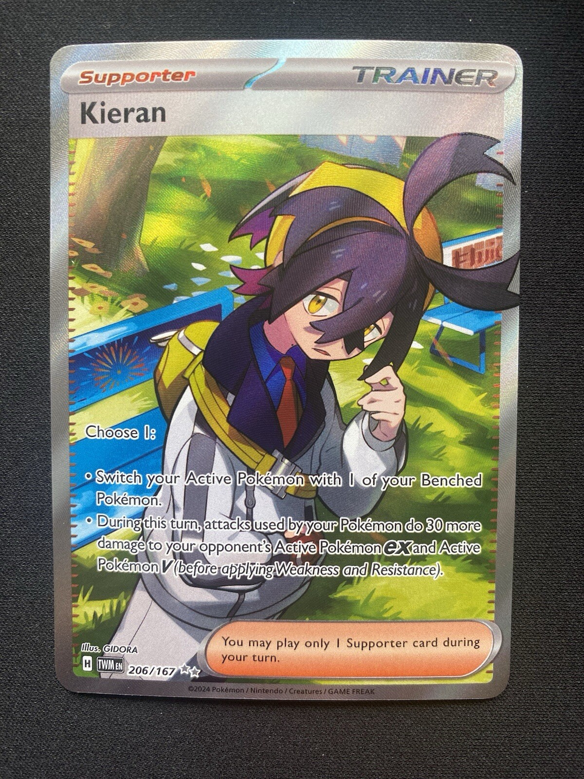 Kieran 206/167 Twilight Masquerade Pokémon TCG Secret Rare Holo Mint/Nm