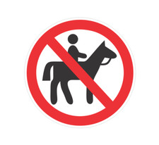 NO HORSES stickers  white  outdoor durable  decals  Horseback Riding