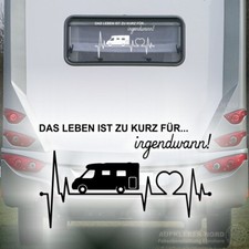 Herzschlag Wohnmobil Das Leben 50cm Spruch Auto Aufkleber Heck Camper Urlaub B49