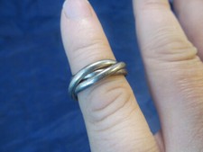 Sterling Silver 3 Joined Bands Ring Size 6.5