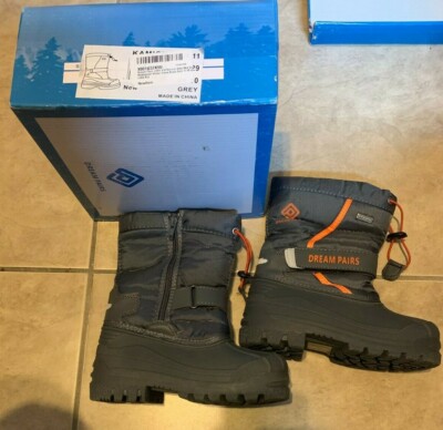 Dream Pairs Thinsulate Avalanche High Gray Boots w/ Fur Youth 11 NEW w/ box &tag