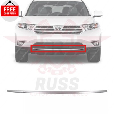 New Front Bumper Trim Chrome Fits 2011 2012 2013 Toyota Highlander TO1044111