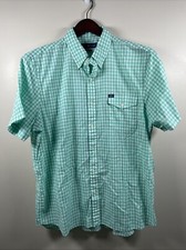 NICE Polo Ralph Lauren Classic Fit Green White Check Plaid Short Sleeve Shirt XL
