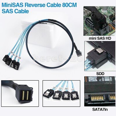 Mini SAS SFF-8643 to 4X SATA 7Pin HD Splitter Breakout Conector Reverse Cable