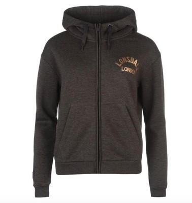 Lonsdale London Womens Zip Jacket Sweater Jumper Grey All Sizes New 