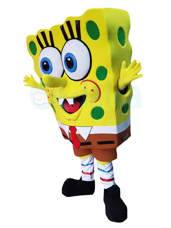 Mascotte Spongebob Deluxe costume da adulti spugna gialla copia