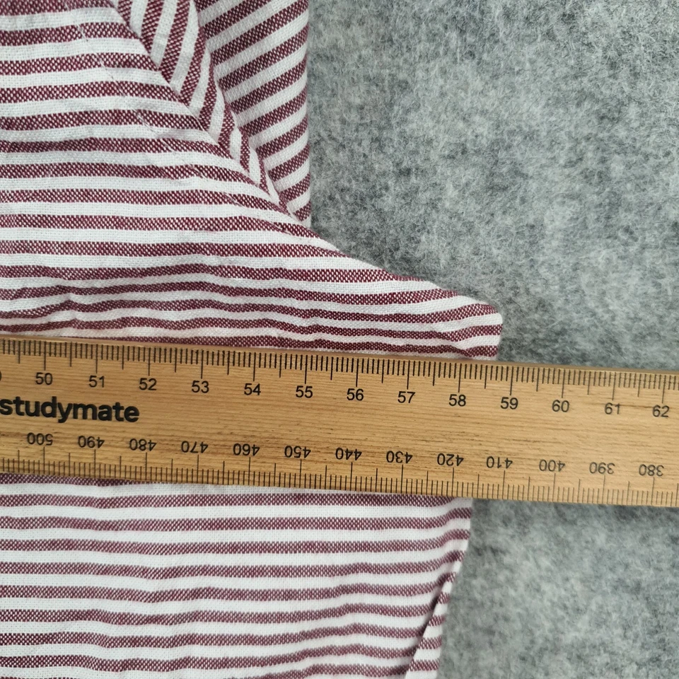 Camisa Nautica Para Hombre Grande Roja A Rayas Botones Manga Corta Cuello 10066 Foto 4 de 4