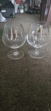 LOT OF 2 Vintage COURVOISIER COGNAC Brandy Snifters 4.5" Glasses  France
