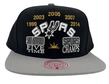 Mitchell & Ness NBA San Antonio Spurs HWC Champ is Here Snapback Hat, Cap, New