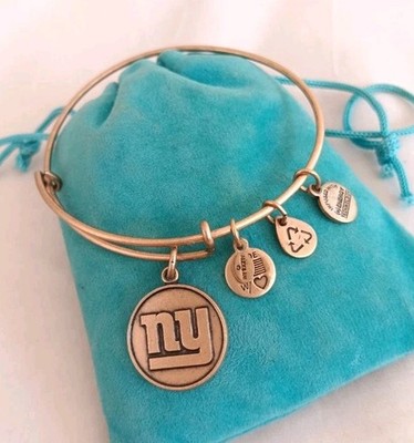 Alex & Ani NFL New York Giants Football Gold Armreif Armband Neu ohne Etikett 