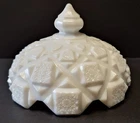 Vintage Westmoreland Old Quilt Checkerboard Milk Glass Candy Dish Lid Only
