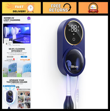 Wall-Mounted Toothbrush Holder with Infrared Sensing Air Drying - LED Display,