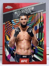 2025 Topps Chrome UFC AKA Khamzat  BORZ Chimaev Red Refractor 5/5 SSP #AKA-2