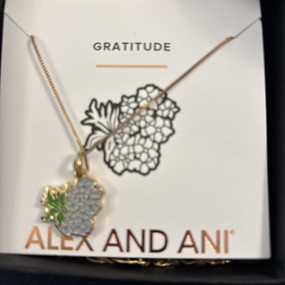 Alex And Ani Delphinium flower mantra 19'' Pendant Necklace Gratitude