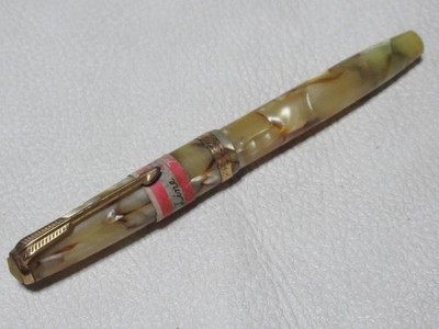 SUGITA Zelluloid Füllfederhalter 50er Jahre Ridium feine Feder 124 mm gebraucht
