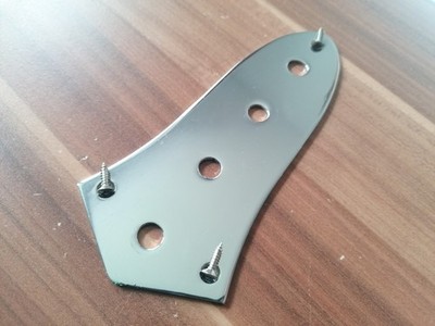 .Fender Squier Jass Bass  CONTROL PLATE with Screws Guitar Parts Chrome / Lefty