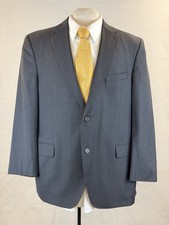 Jack Victor Canada Men's Dark Gray Striped 100% Wool Blazer 44R $898 Two Button