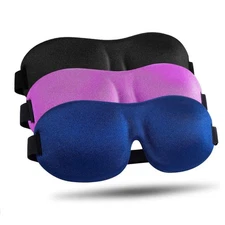 LKY 3 Pack 3D Sleep Mask Blackout Eye Mask for Men & Women Night Sleeping