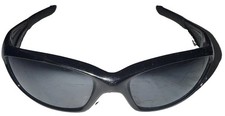 Oakley 12-935 Black Wrap Polarized Sunglasses Made in USA 60-21 Gray Lens