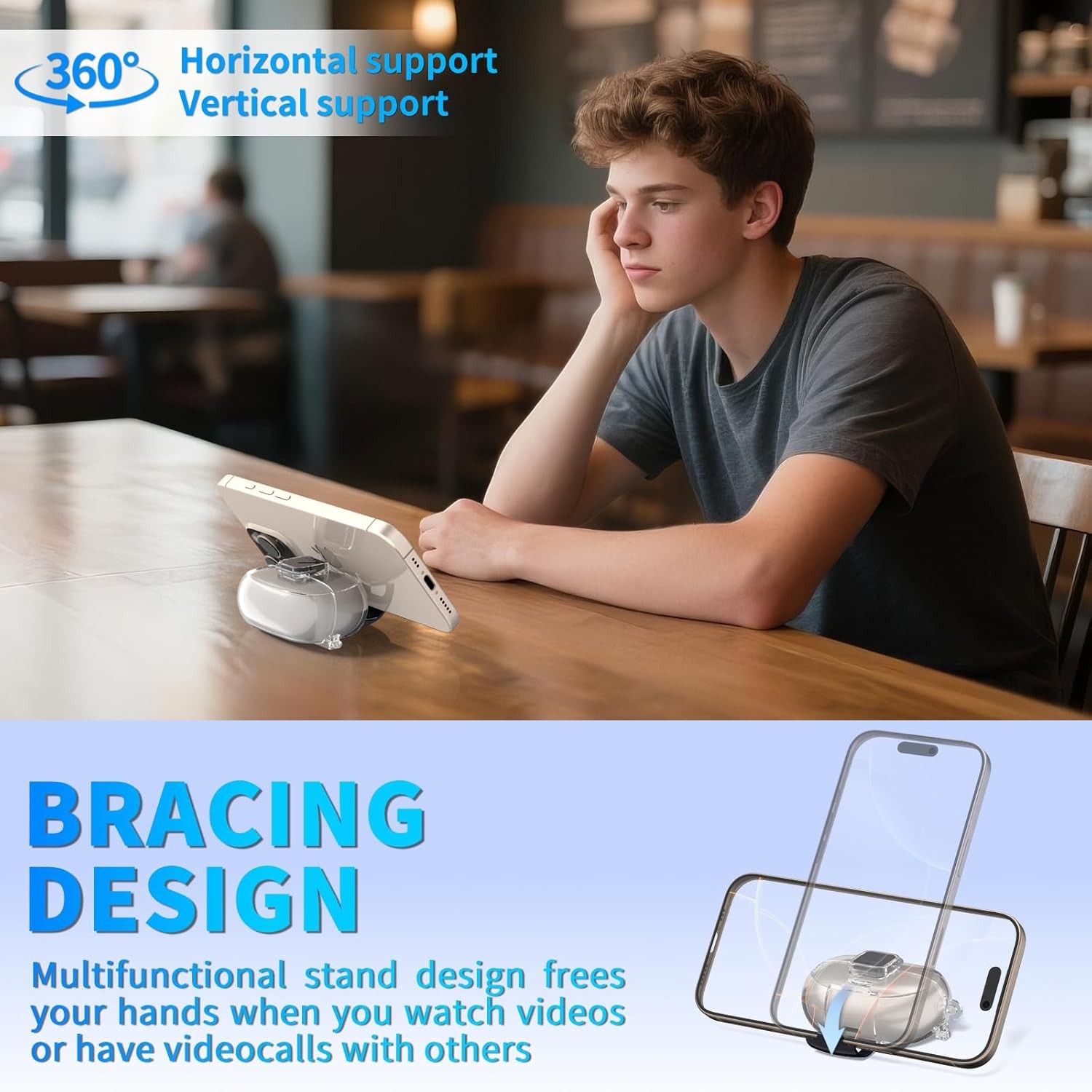 For Bose Ultra Open Earbuds Case with Secure Lock & Phone Stand, Soft TPU Shockp