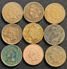 Indian Head Cent - Random Year - Damaged, Cleaned, Cull, Etc.