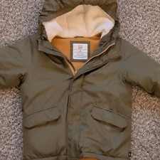 GAP ColdControl Hooded Parka Jacket Army Green Lined Pockets Size 3T