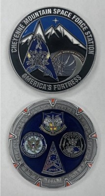 Cheyenne Mountain Space Force NORAD USNORTHCOM Space Command 2.25 Challenge Coin
