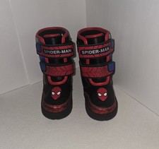 Marvel Spider-Man Toddler Boys' Light-Up Winter Boots in Red Black - Size 8