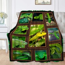 Snake Throw Blanket for Adults  Kids - Soft Flannel Plush for Snake Lovers -...