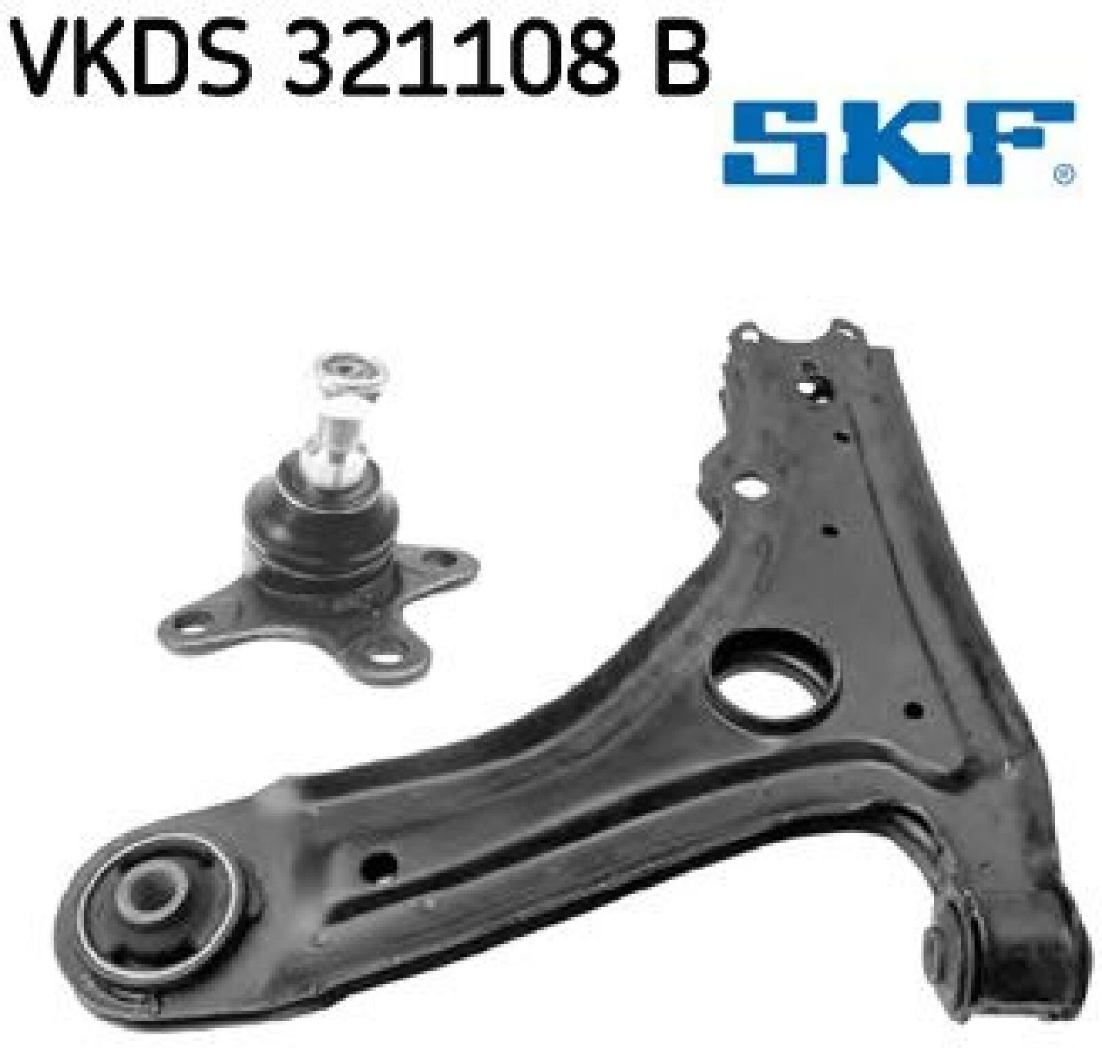 SKF Radaufhängung Lenker Längslenker mit Kugelgelenk mit synthetischem Fett VKDS 321108 B Vorderachse links Höhe 79 mm Länge 410 mm Breite 327 mm - Bild 2