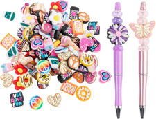 100Pcs Foods Silicone Focal Beads for Pens, Silicone Spacer Loose Beads for Jewe