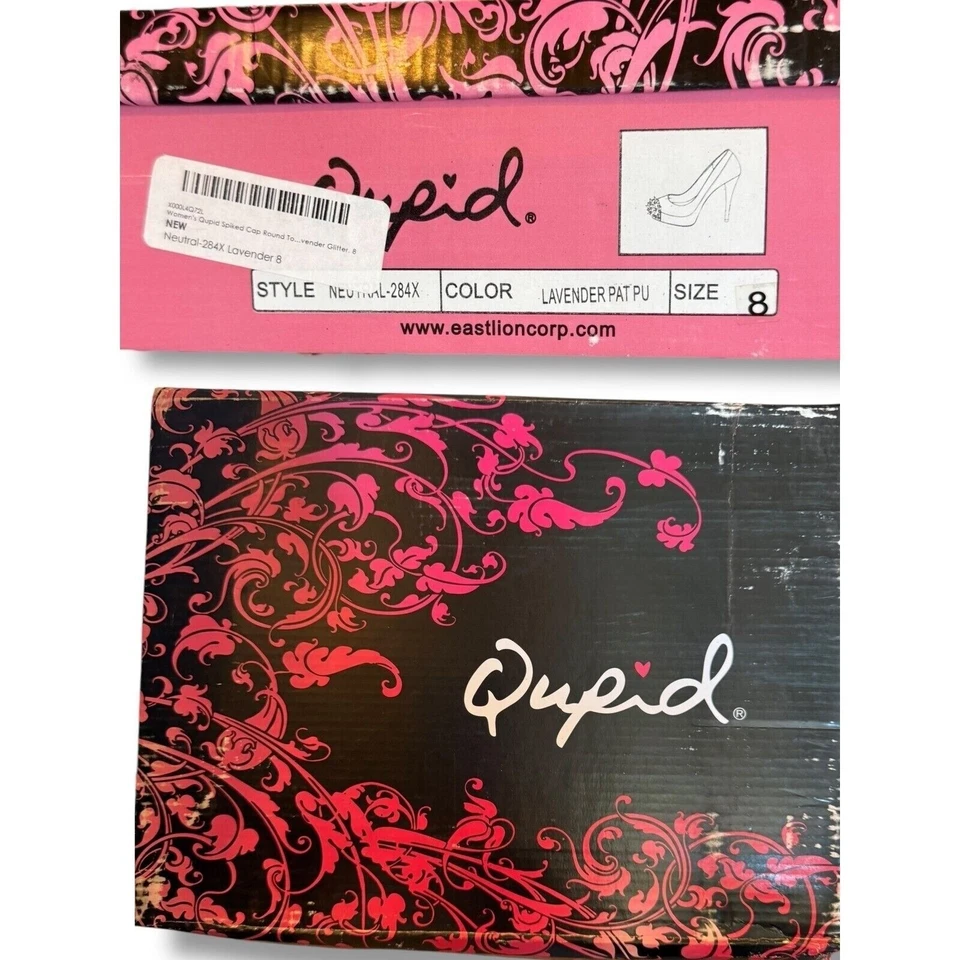 Nuevo en Caja Zapatos de Tacón Alto Qupid Lavanda Púrpura Tacones de Plataforma con Puntas Talla 8 Foto 4 de 4