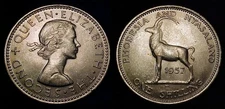 RHODESIA AND NYASALAND 1957 One Shilling Ch BU
