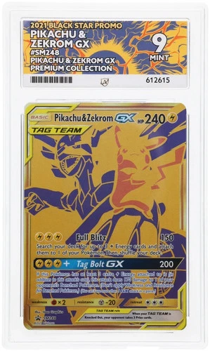 Pikachu & Zekrom GX | Sun & Moon | SM248 | MINT 9 | Ace | NOT PSA