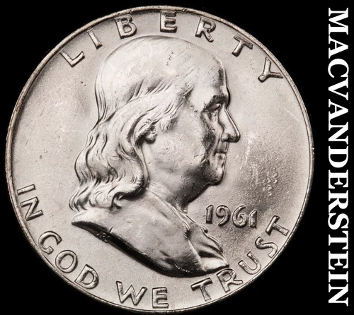 1961-D Silver Franklin Half Dollar - Choice Gem Brilliant Unc++++  #G9448