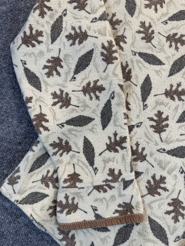 Vintage Woolrich Women’s M Leaf Print Sweater Jacket Chamois Style Autumn Fall - Picture 6 of 13