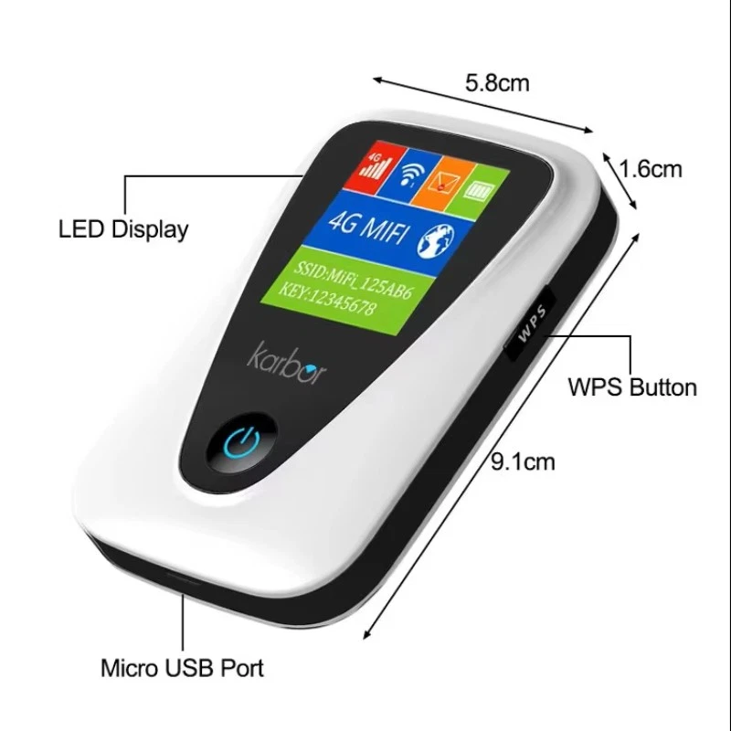 Karbor 4G LTE Portable WiFi Hotspot 3000mAh Battery 4g With SIM Slot Wifi Router - Image 4 of 4