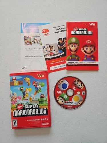 New Super Mario Bros. Wii (Nintendo Wii 2009) CIB w/all Manuals | Tested Working