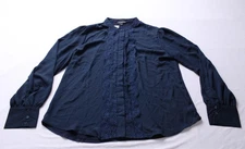 Fortune + Ivy Women's L/S Xiomara Relaxed Fit Blouse AC2 Navy Size XL NWT 