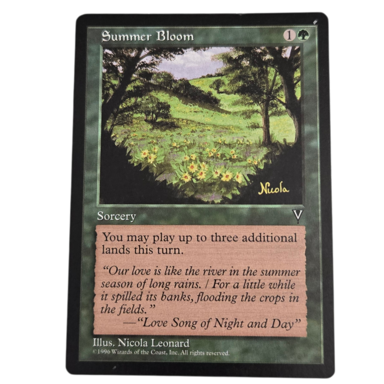 MTG Summer Bloom Visions VIS Uncommon Green Sorcery Play 3 Extra Lands Magic LP