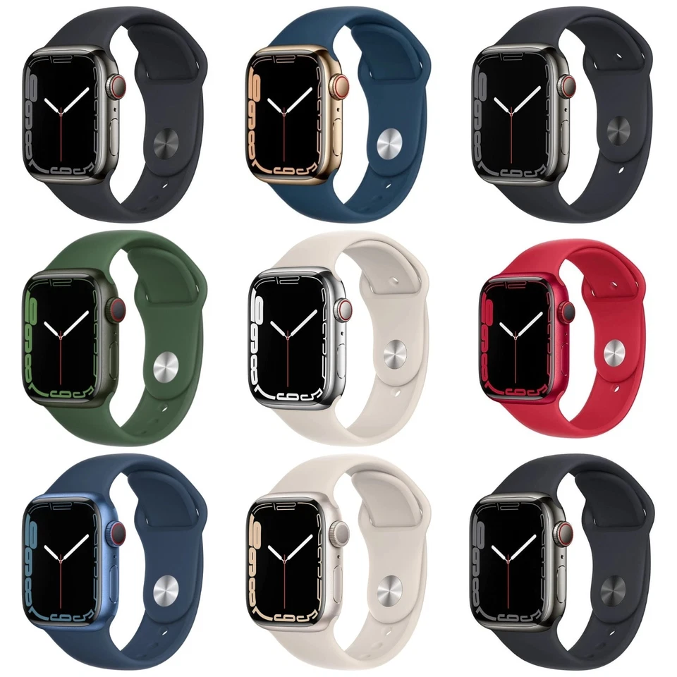 Apple Watch Series 7 41mm 45mm Wi-Fi + GPS + Cellular Smartwatch - All Colors