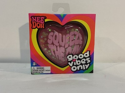 Schylling NeeDoh Good Vibes Only Heart Squeeze The Day Pink Toy Nee Doh New