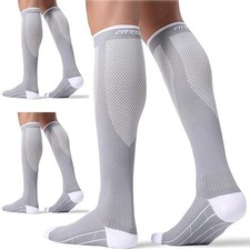 3 Pairs Compression Sport  Recovery Socks for Women and Men S/M Calf size 9-15"